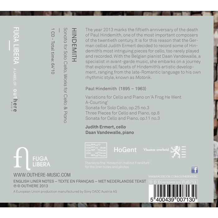 Hindemith: Sonata for solo cello, Works for cello and piano - slide-1