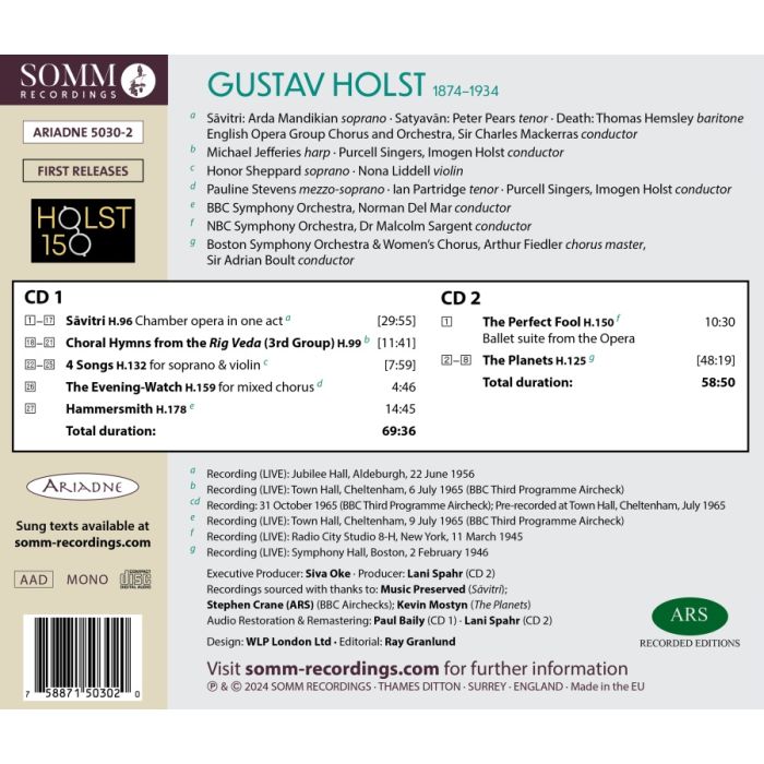 Holst: Sāvitri; The Planets; The Perfect Fool - slide-1
