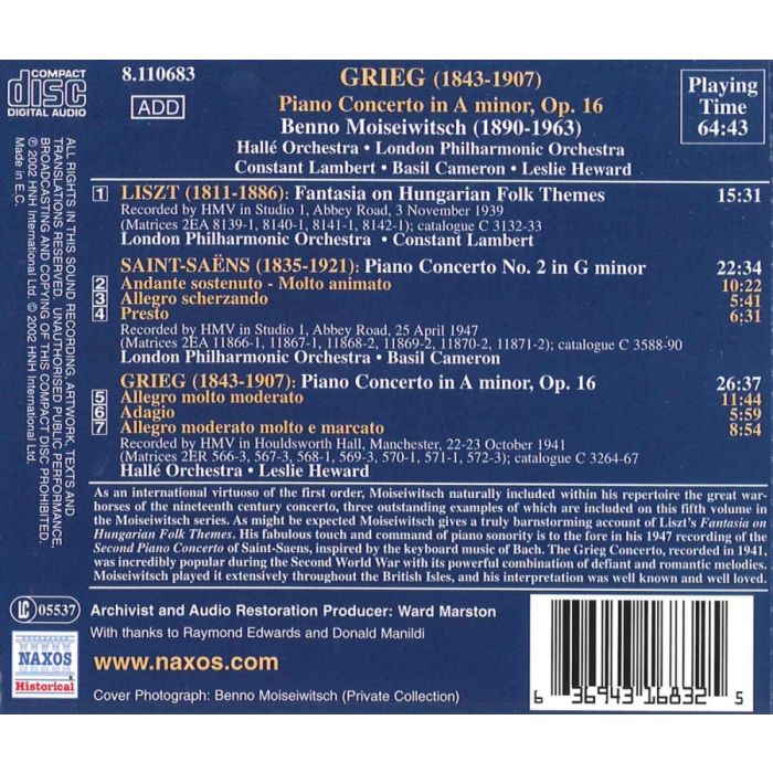 GRIEG / SAINT-SAENS: Piano Concertos / LISZT: Hungarian Fantasy - slide-1