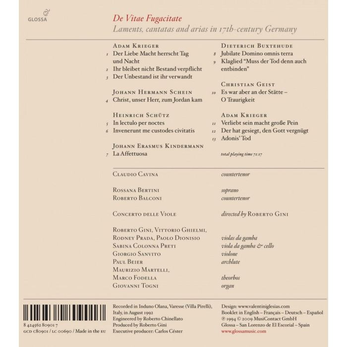 De Vitae Fugacitate, Laments, cantatas and arias in 17th-century Germany - slide-1