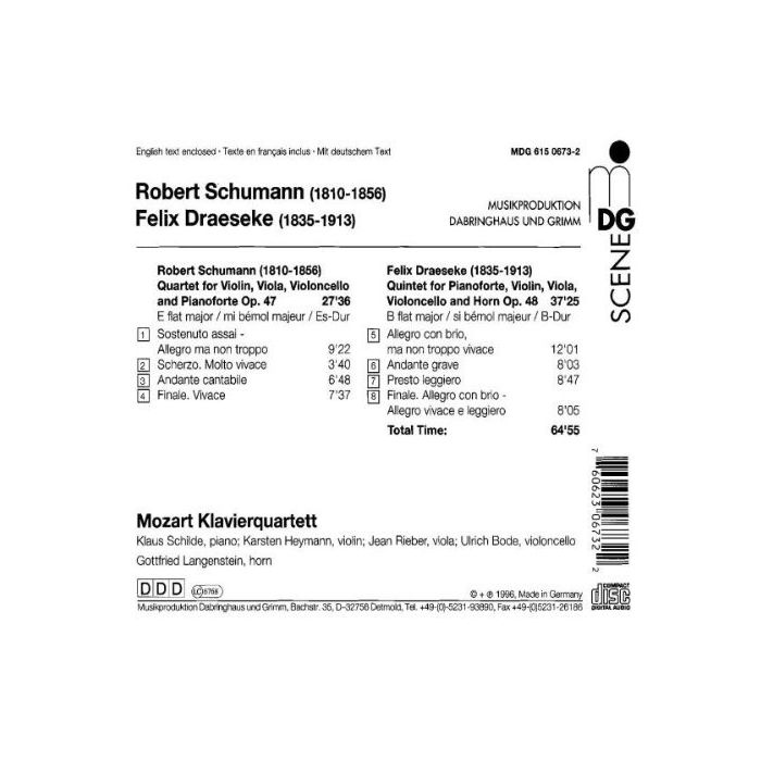 Schumann: Piano Quartet Op. 47 Draeseke: Piano Quintet Op. 48 - slide-1