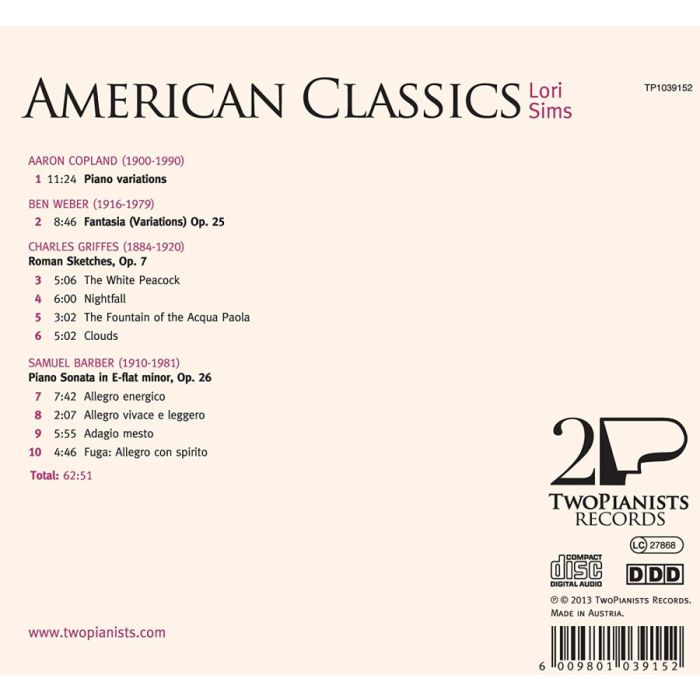 American Classics - Aaron Copland, Ben Weber, Charles Griffes, Samuel Barber - slide-1