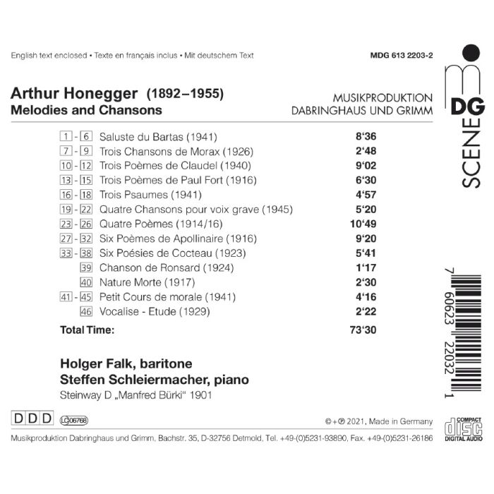 Honegger: Mélodies et Chansons - slide-1