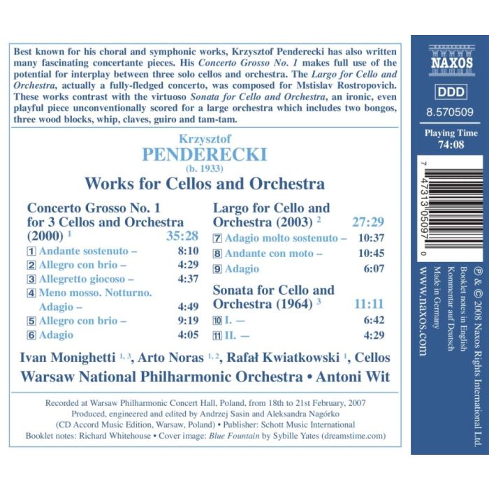 Penderecki :  Works for Cellos and Orchestra - Concerto Grosso nr 1, Largo, Sonata na wiolonczelę i orkiestrę - slide-1