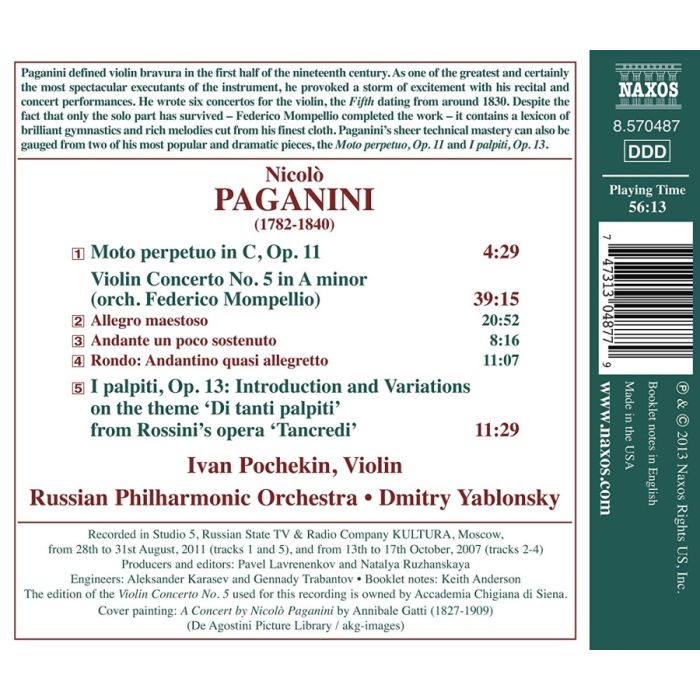 Paganini: Violin Concerto No. 5, Moto perpetuo in C, I palpiti - slide-1