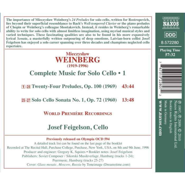 Weinberg: Music for Solo Cello Vol. 1 - 24 Preludes, Solo Cello Sonata No. 1 - slide-1