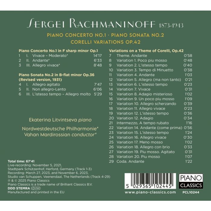 Rachmaninoff: Piano Concerto No. 1; Piano Sonata No. 2; Corelli Variations - slide-1