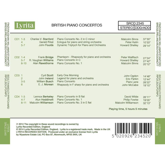British Piano Concertos - Stanford; Finzi; Bridge; Vaughan Williams; Rawsthorne; Ireland; Moeran; ... - slide-1