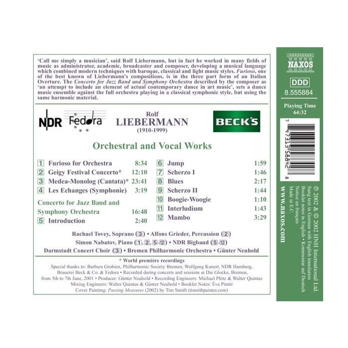 LIEBERMANN: Orchestral and Vocal Works - slide-1
