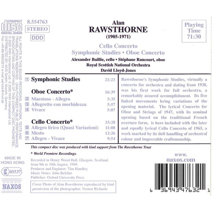 RAWSTHORNE: Cello Concerto - slide-1