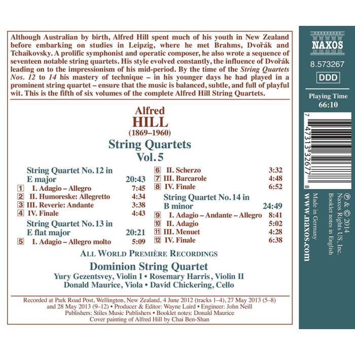 Hill: String Quartets Vol. 5 - Nos. 12, 13, 14 - slide-1