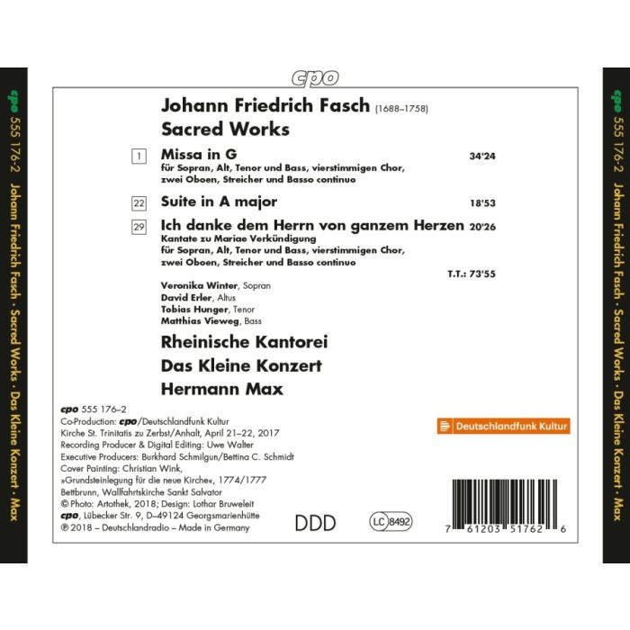 Fasch: Sacred Works - Missa in G; Cantata; Suite in A - slide-1