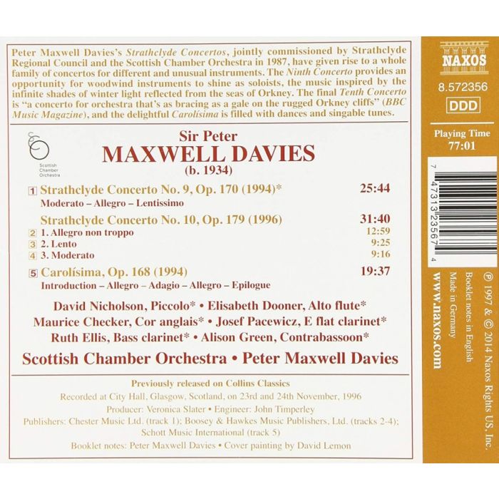 Maxwell Davies: Strathclyde Concertos Nos. 9 & 10, Carolísima - slide-1