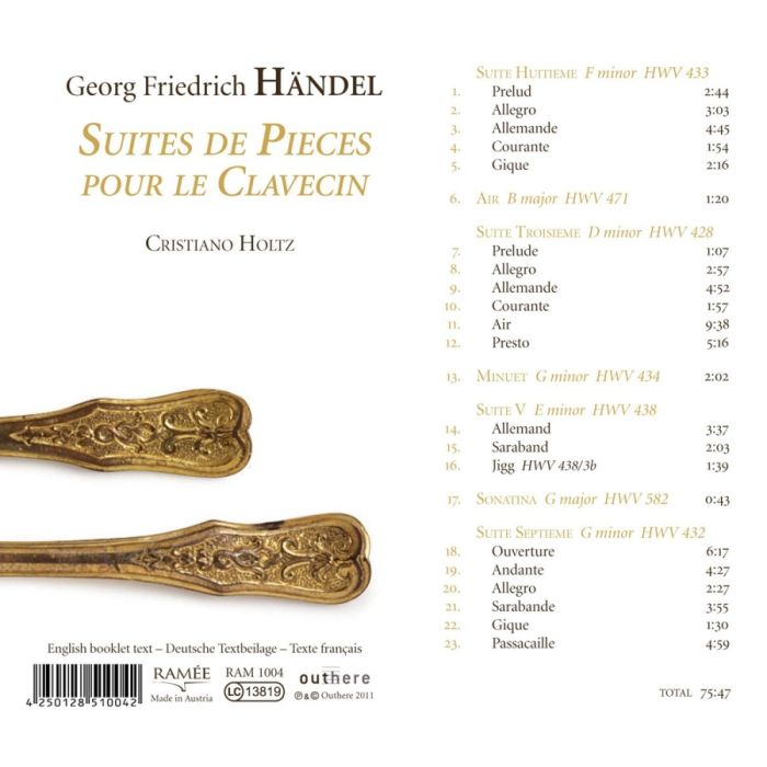 Handel: Suites des Pieces Pour le Clavecin - slide-1