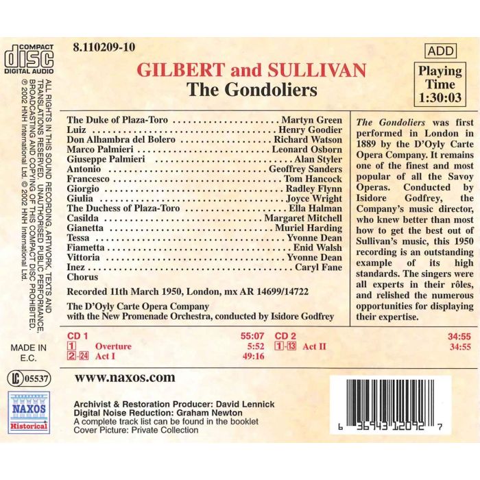 GILBERT and SULLIVAN: The Gondoliers - slide-1
