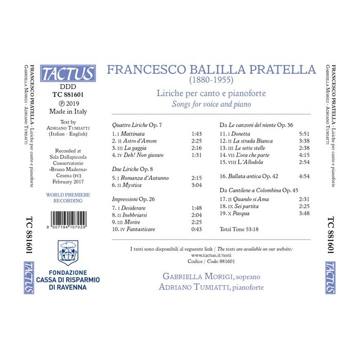 Pratella: Songs for Voice - slide-1