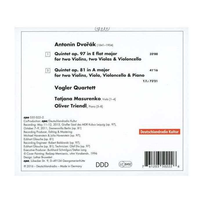 Dvorak: String Quintet op. 97; Piano Quintet op. 81 - slide-1