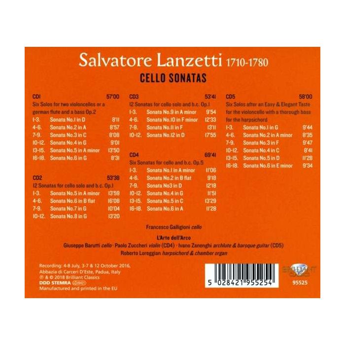 Lanzetti: Cello Sonatas - slide-1