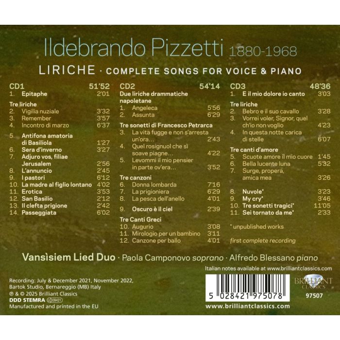 Pizzetti: Liriche, Complete Songs for Voice & Piano - slide-2