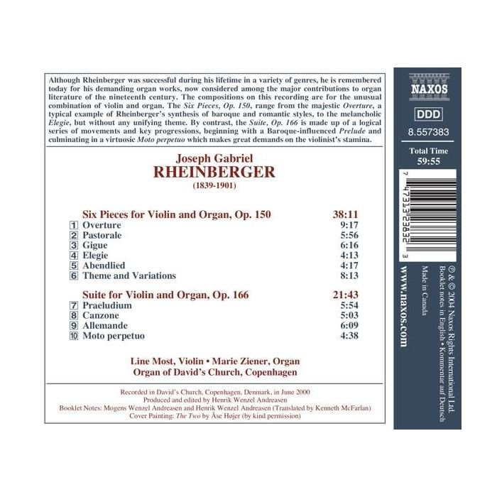 RHEINBERGER: Six Pieces for Violin and Organ; Suite for Violin and Organ - slide-1
