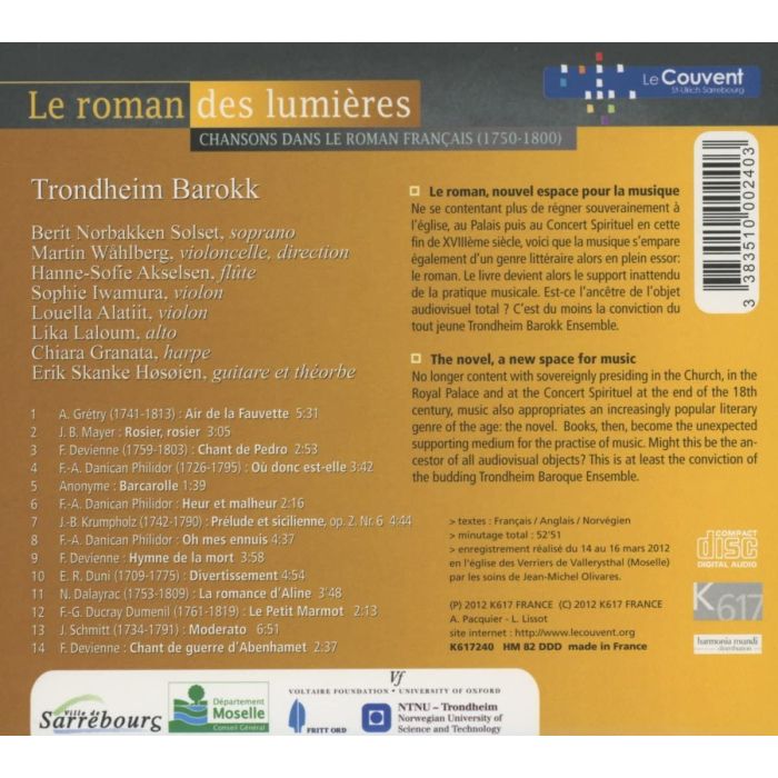 Le roman des lumières - Grétry, Devienne, Philidor, ... - slide-1