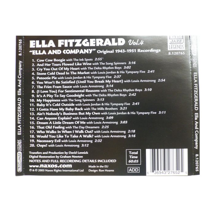 Ella Fitzgerald ‎– Ella And Company Vol.4 Original 1943-51 Recordings - slide-1