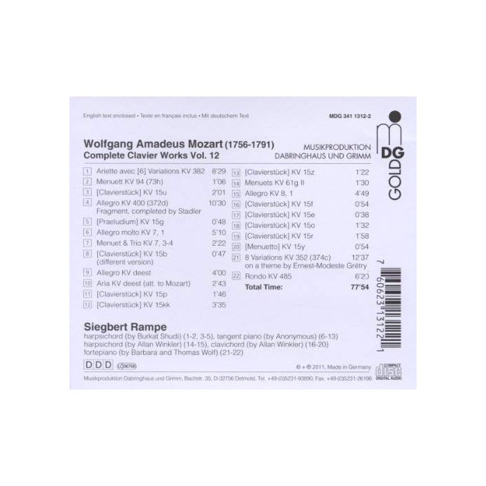 Mozart: Complete Clavier Works Vol. 12 - slide-1