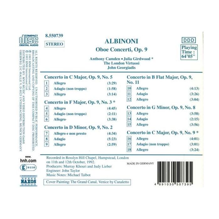 Albinioni: Oboe Concertos, Vol. 1 - slide-1