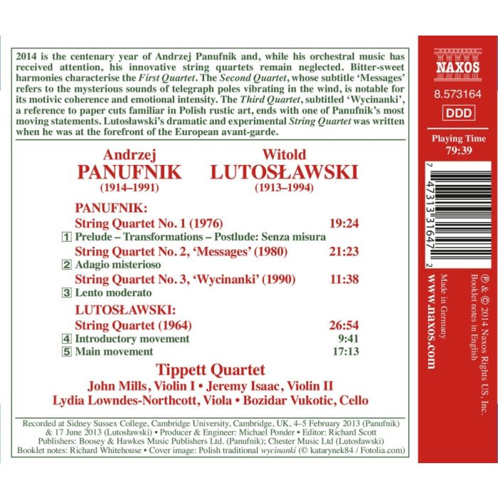 Panufnik: String Quartets Nos. 1, 2 & 3; Lutosławski: String Quartet - slide-1