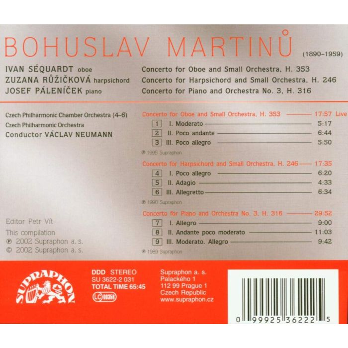 Martinu: Concertos for Oboe, Harpsichord and Piano No. 3 - slide-1
