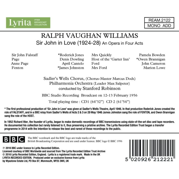 Vaughan Williams: Sir John In Love Opera in 4 Acts - slide-1