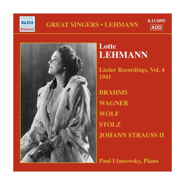 LEHMANN Lotte - Lieder Recordings Vol. 4