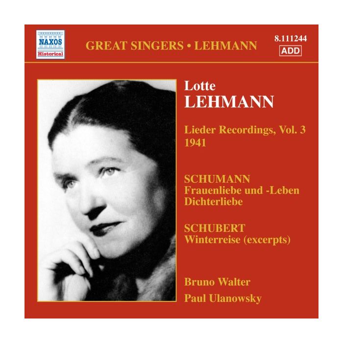 LEHMANN Lotte - Lieder Recordings Vol. 3