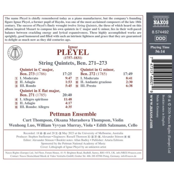 Pleyel: String Quintets, Ben. 271–273 - slide-1