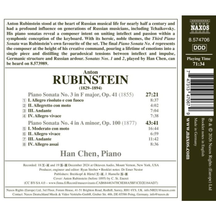 Rubinstein: Piano Sonatas Nos. 3 and 4 - slide-1