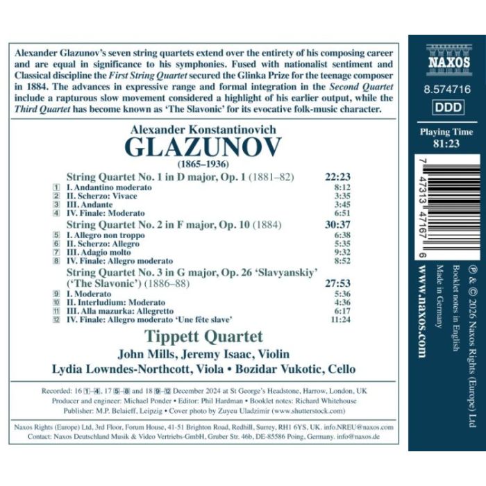 Glazunov: Complete String Quartets Vol. 1 - slide-1