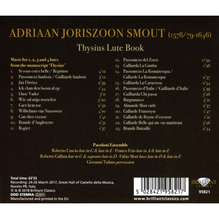 Adriaan Smout: Thysius Lute Book - slide-1