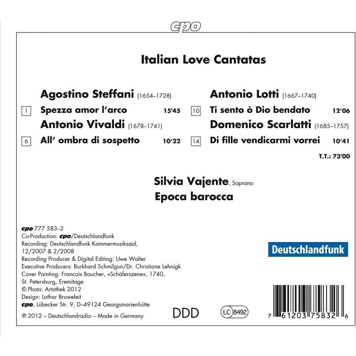 Italian Love Cantatas: Vivaldi / Scarlatti / Lotti / Steffani - slide-1