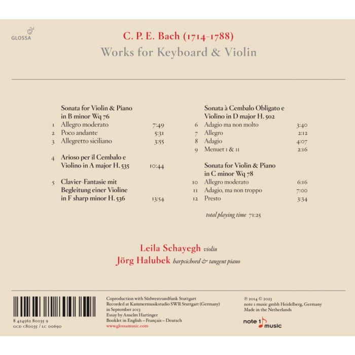 CPE Bach: Works for Keyboard and Violin - slide-1