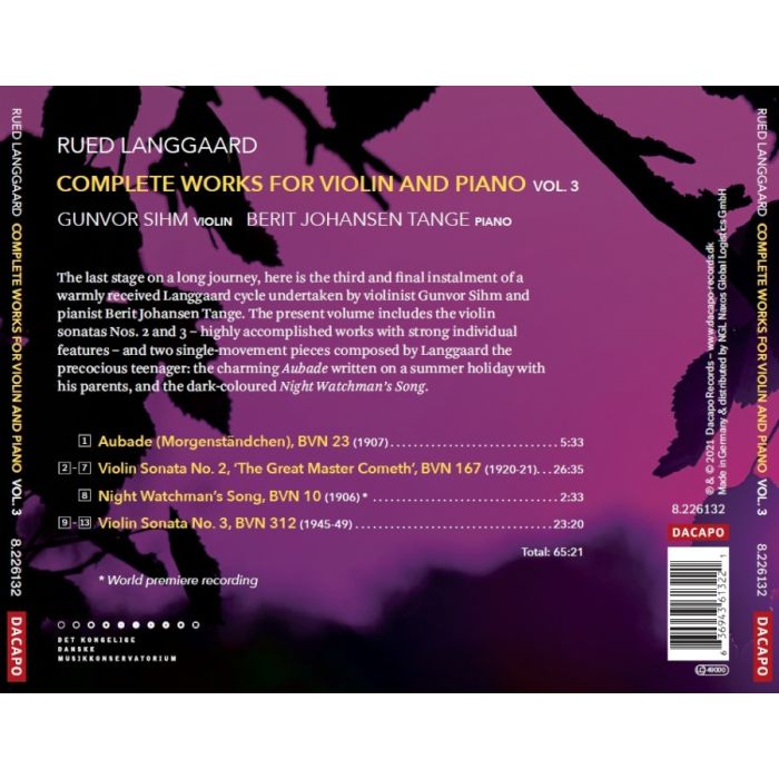 Langgaard: Complete Works for Violin and Piano Vol. 3 - slide-1