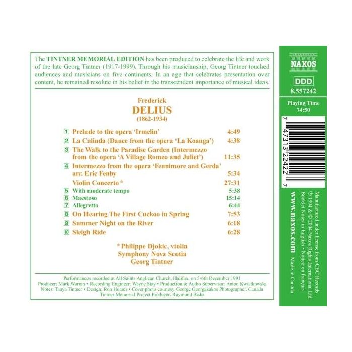 DELIUS: Violin Cto and other orch. Music - slide-1