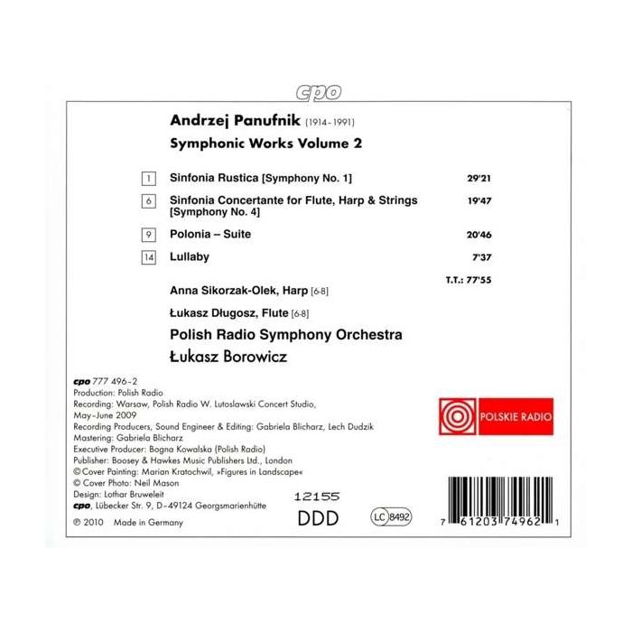 Symphonic Works Vol. 2 - Polonia, Lullaby, Sinfonia Rustica (Symphony No. 1), Sinfonia Concertante for Flute, Harp & Strings (Symphony No. 4) - slide-1