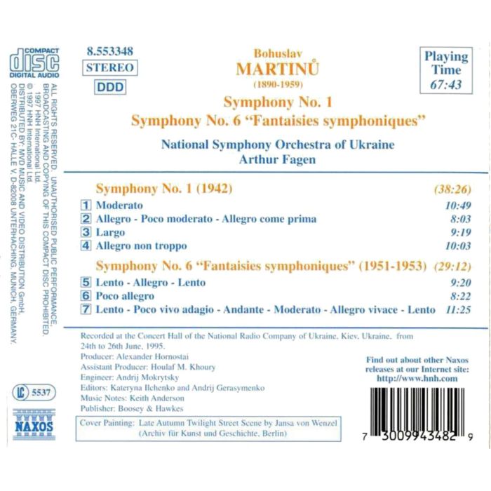 MARTINU: Symphonies nos. 1 & 6 - slide-1