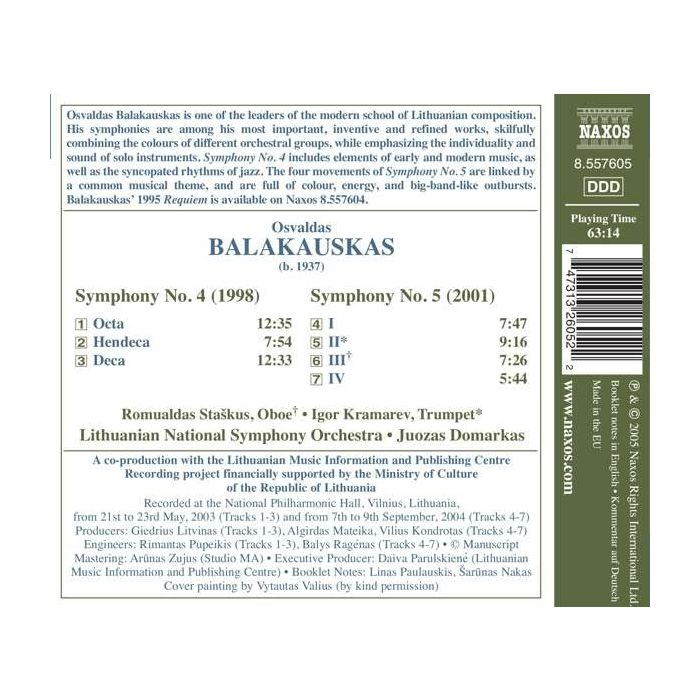 BALAKAUSKAS: Symphonies Nos. 4 and 5 - slide-1