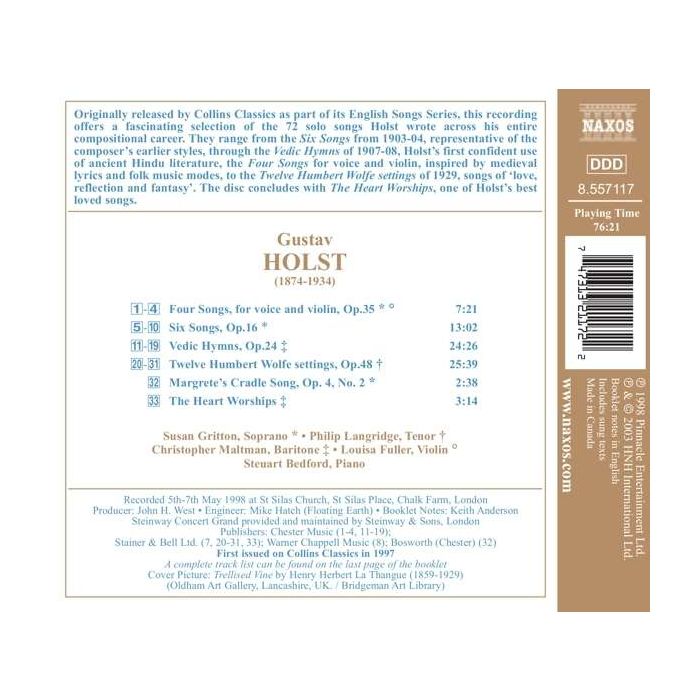 HOLST: Vedic Hymns; Four Songs, Op. 35; Humbert Wolfe Settings - slide-1