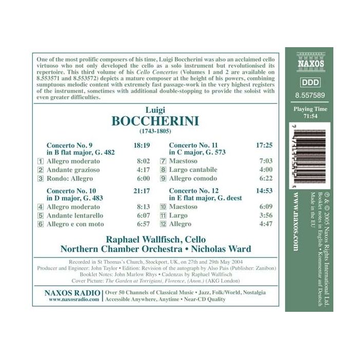 BOCCHERINI: Cello Concertos, Vol. 3 - slide-1