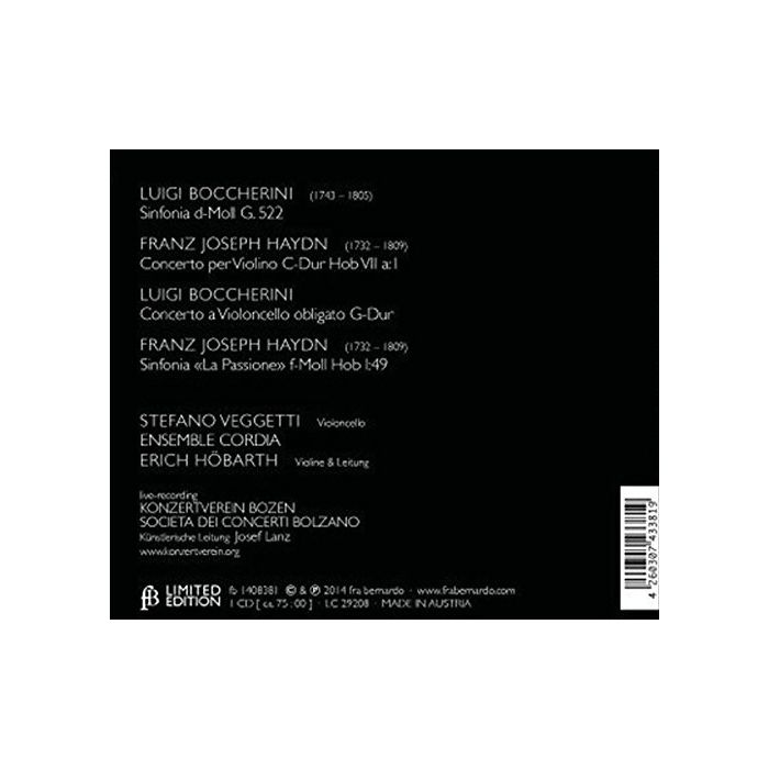 Boccherini: Sinfonia & Cello Concerto; Haydn: Violin Concerto & Sinfonia 