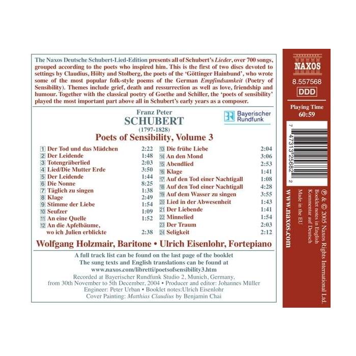 SCHUBERT: Lied Edition 20 - Poets of Sensibility Volume 3 - slide-1