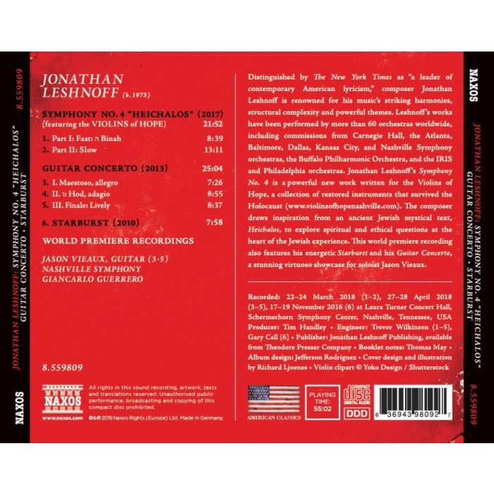 Leshnoff: Symphony No. 4; Guitar Concerto; Starburst - slide-1