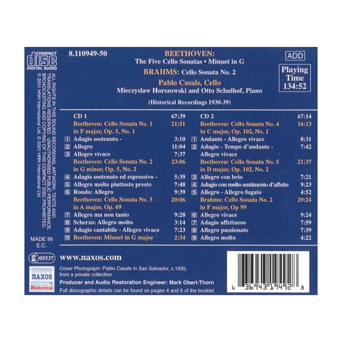 Beethoven: Cello Sonatas Nos 1-5; Minuet in G / Brahms: Cello Sonata No 2 - slide-1